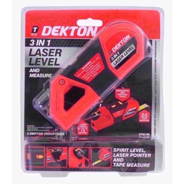 DEKTON LASER LEVEL & MEASURE 3 IN 1