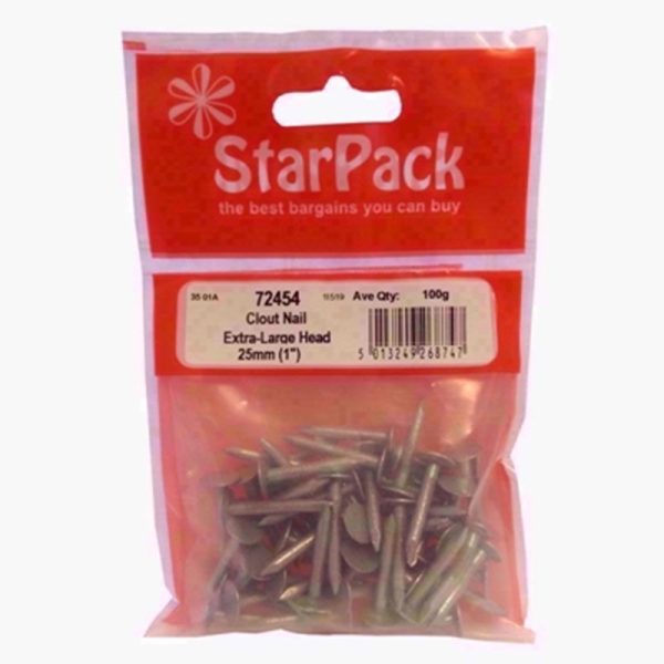 STARPACK CLOUT NAIL EX-LARGE HEAD 25MM