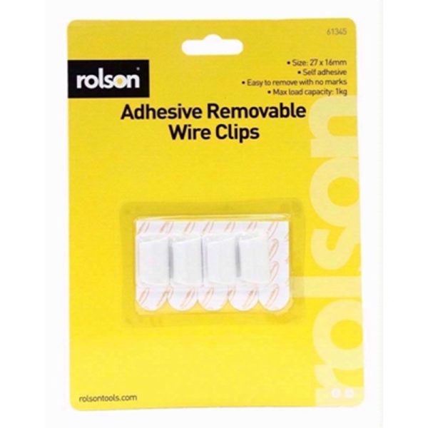 ROLSON REMOVE ADHESIVE WIRE CLIP 4PCE