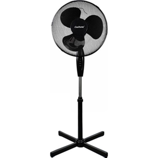 COOLTONE PEDESTAL FAN BLACK 16 INCH