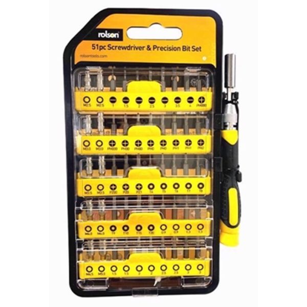 ROLSON SCREWDRIVER & PRECISION BIT SET 51PCE