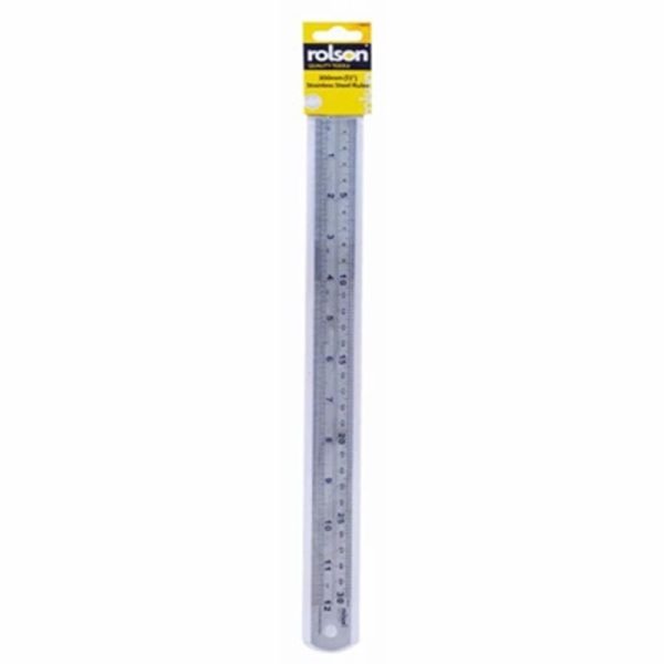 ROLSON STAINLESS STEEL RULER IN POUCH 12INCH