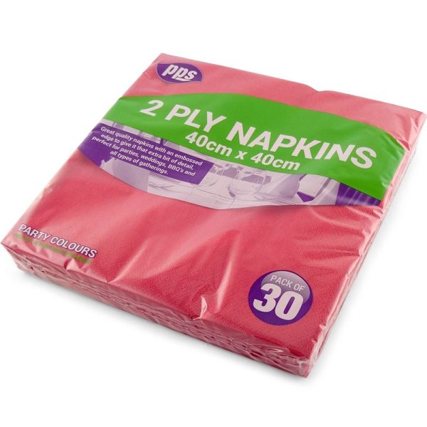 PPS 2PLY 30 NAPKINS RED 40X40CM