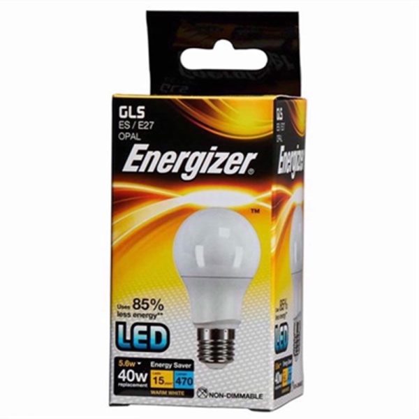 ENERGIZER LED GLS 5.6W W/W E27 BULB EACH