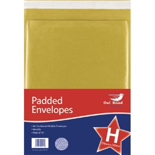 PADDED ENVELOPES SIZE H 270MMX360MM PACK OF 10