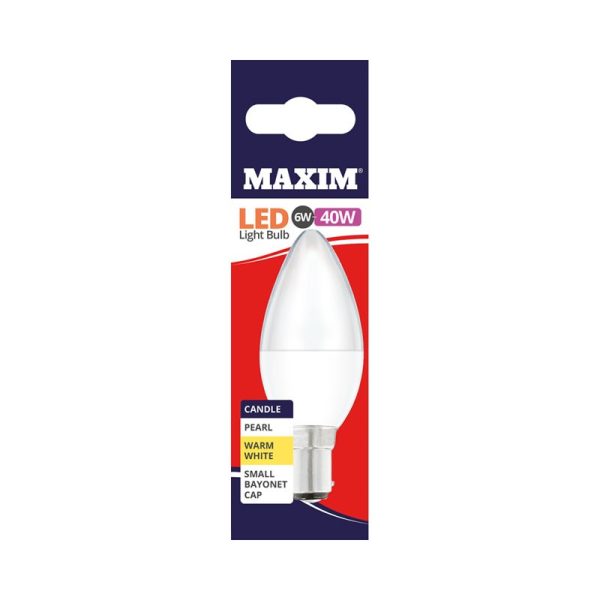 MAXIM LED CANDLE 40W SBC W/W PACK OF 10