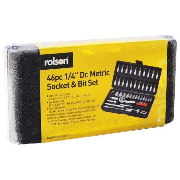 ROLSON DR METRIC CRV SOCKET&BIT 46PC SET