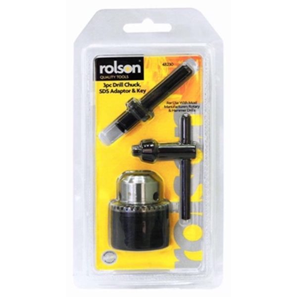 ROLSON DRILL SDS ADAPTOR & KEY 3PC