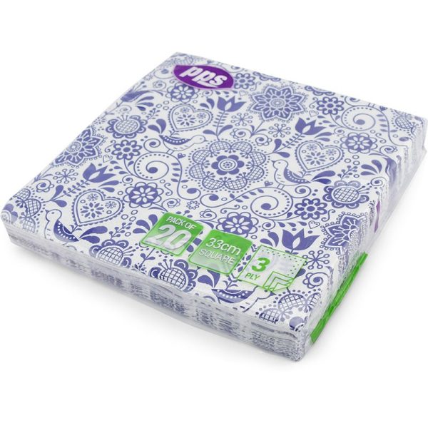 PPS 3PLY 33CM 20 NAPKINS ROYAL BLUE