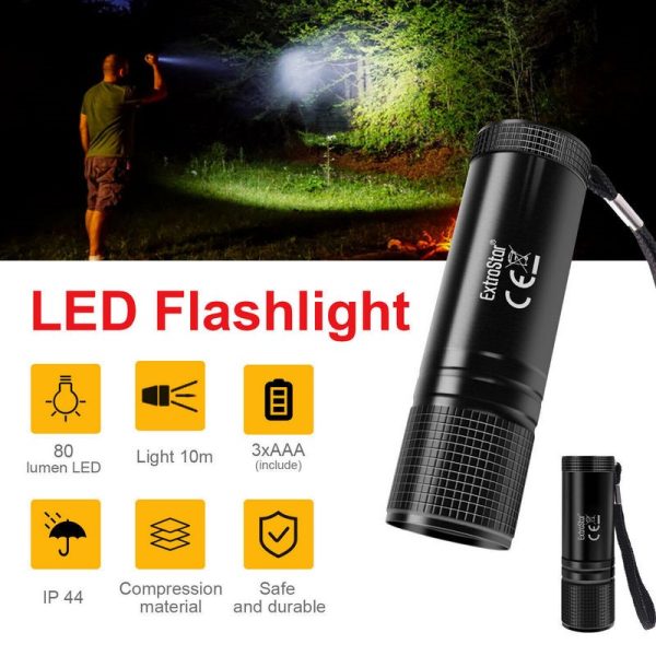 EXTRASTAR LED FLASHLIGHT BATTERY TORCH