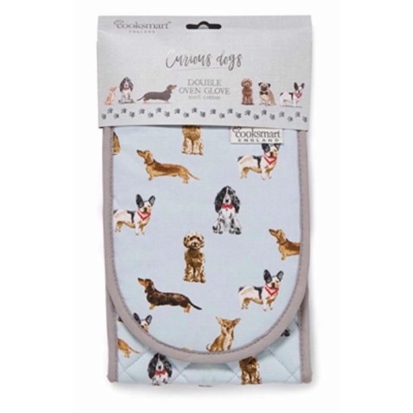 COOKSMART DOUBLE OVEN GLOVE CURIOUS DOGS