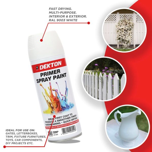 DEKTON SPRAY PAINT PRIMER WHITE 400ML