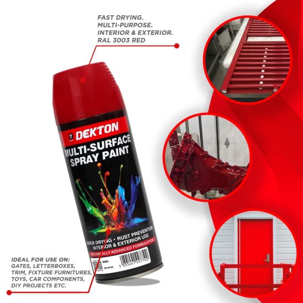 DEKTON SPRAY PAINT RED 400ML