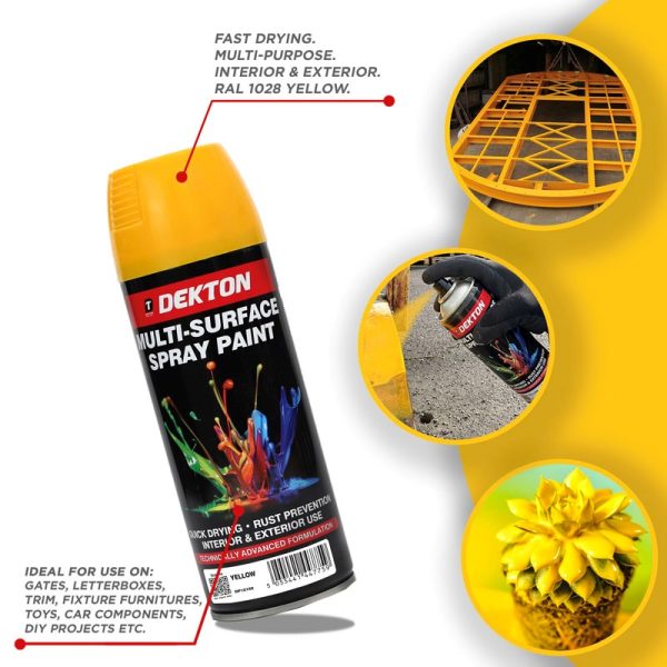 DEKTON SPRAY PAINT YELLOW 400ML