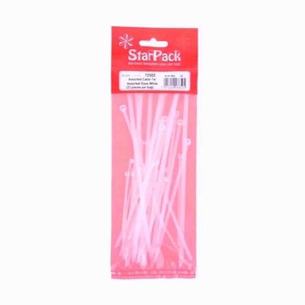 STARPACK CABLE TIES ASSORTED WHITE