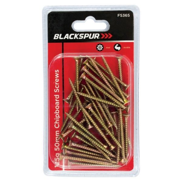 BLACKSPUR CHIPBOARD SCREWS 125G 50MM