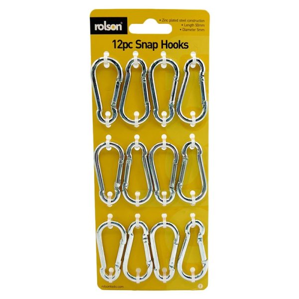 ROLSON SNAP HOOKS 5MX50MM 12PCE