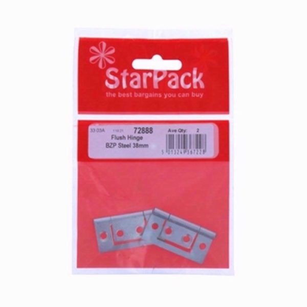STARPACK FLUSH HINGE STEEL BZP 38MM