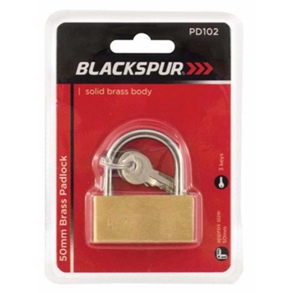 BLACKSPUR 50MM BRASS PADLOCK