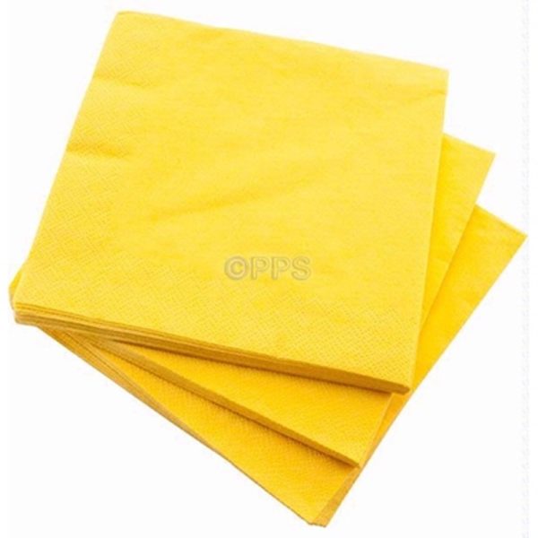 PPS 3PLY 33CM 20 NAPKINS YELLOW