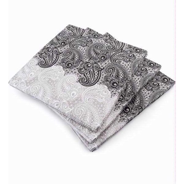 PPS 3PLY 33CM 20 NAPKINS BLACK PAISLEY