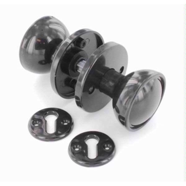 SECURIT PLASTOC MORTICE KNOB SET BLK