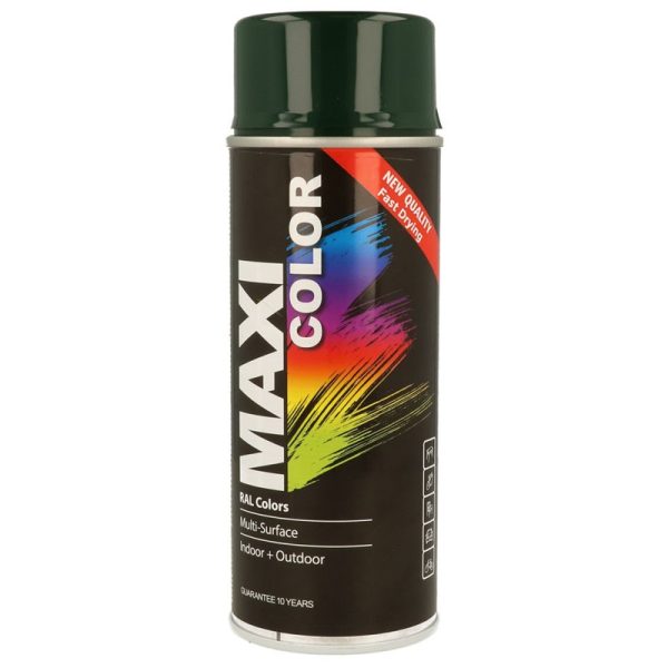 MAXICOLOR SPRAY PAINT GLOSS FIR GREEN 400ML