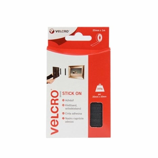 VELCRO(R) H/DUTY STICK ON TAPE BLK