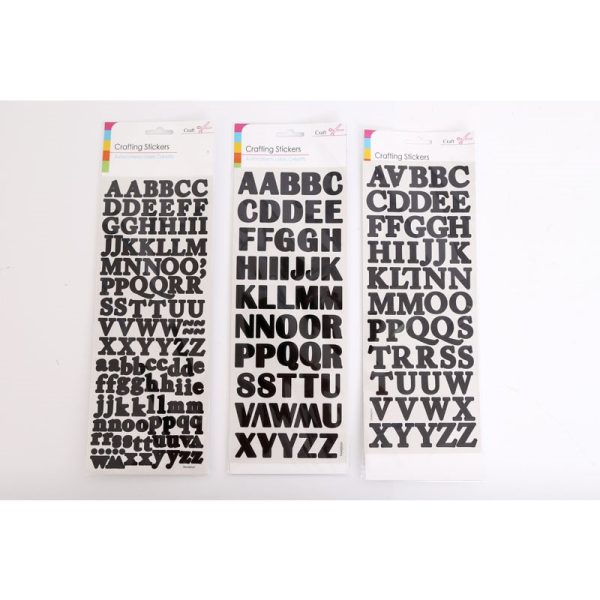 SIL CRAFT BLACK ALPHABET STICKERS