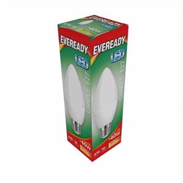 EVEREADY LED BULB WARM WHT CANDLE ES 6W PACK OF 5