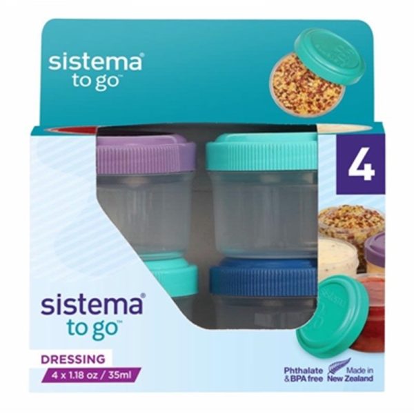 SISTEMA TO GO DRESSING POTS 35ML PACK OF 4