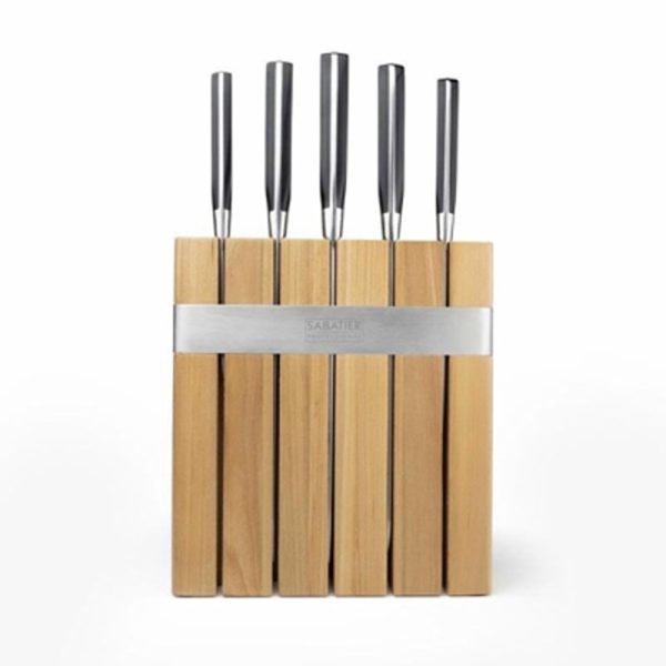 TAYLORS EYE SABATIER KNIFE BLOCK OAK SLOT 5PC