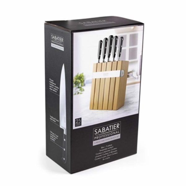 TAYLORS EYE SABATIER KNIFE BLOCK OAK SLOT 5PC