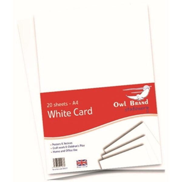 WHITE A4 CARD 20 SHEETS