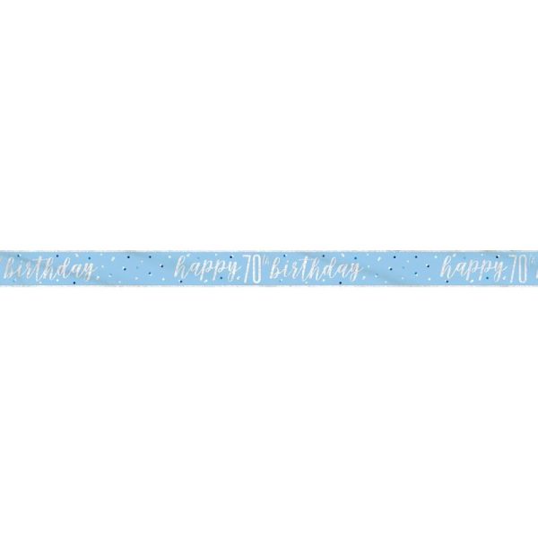 HAPPY 70TH BIRTHDAY BANNER BLUE