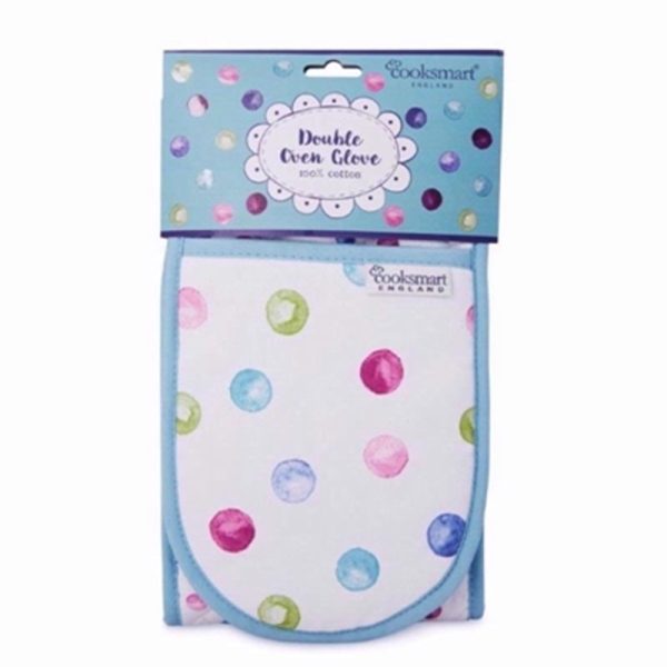 COOKSMART DOUBLE OVEN GLOVE SPOTTY DOTTY