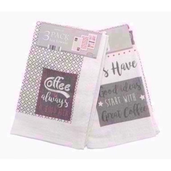 COUNTRYCLUB 3 COFFEE TEA TOWELS VELOUR