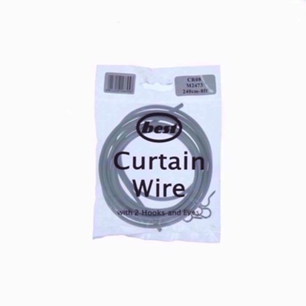 CURTAIN WIRE/HOOKS 240CM