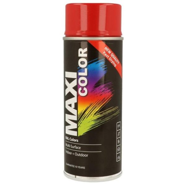 MAXICOLOR SPRAY PAINT GLOSS FLAME RED 400ML