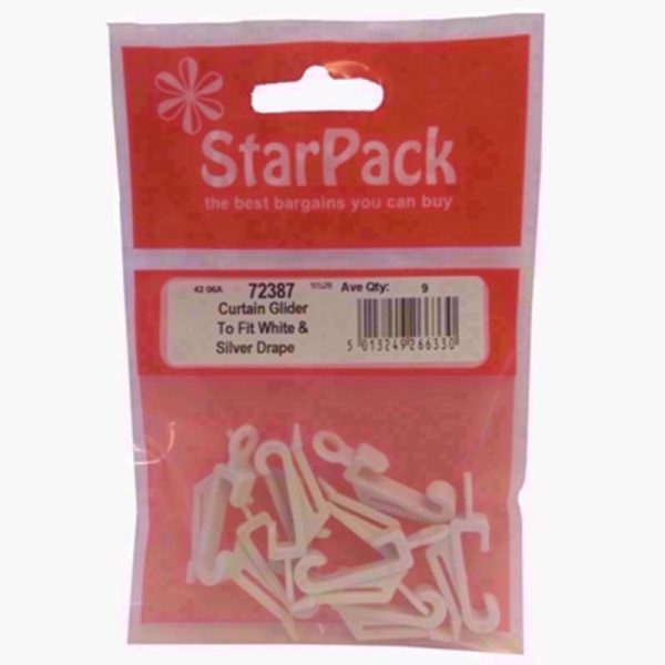 STARPACK CURTAIN GLIDER WHT + SIL