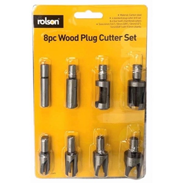 ROLSON WOOD PLUG CUTTER SET 8PCE