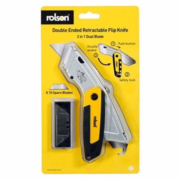 ROLSON UTILITY KNIFE DAUL BLADE FLIP