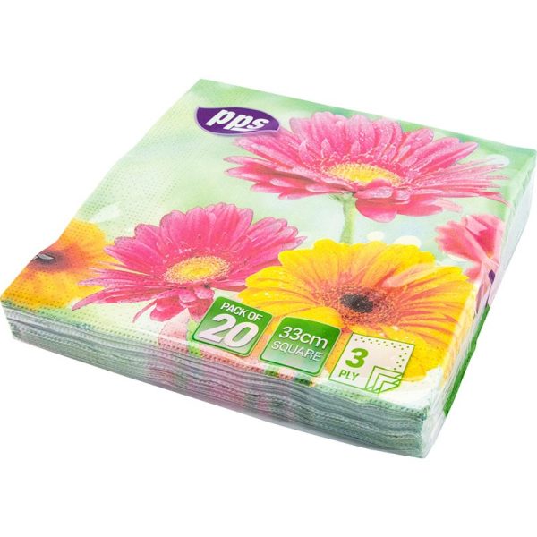 PPS 3PLY 33CM 20 NAPKINS SUNFLOWERS