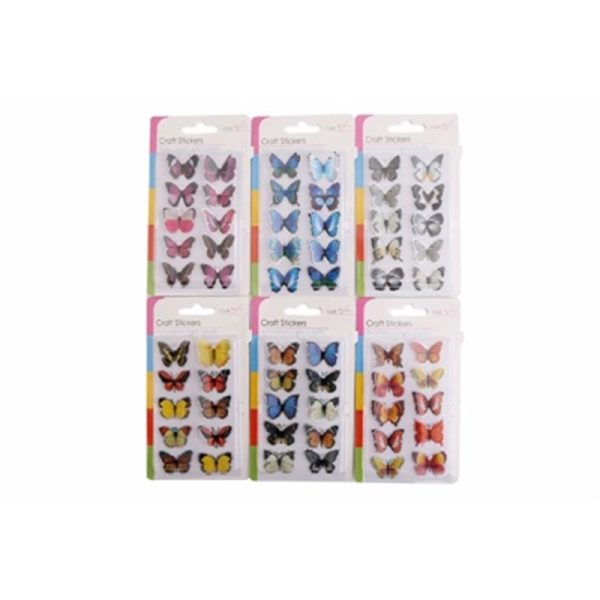 SIL CRAFT STICKER BUTTERFLY 3D PACK OF 10 JULY