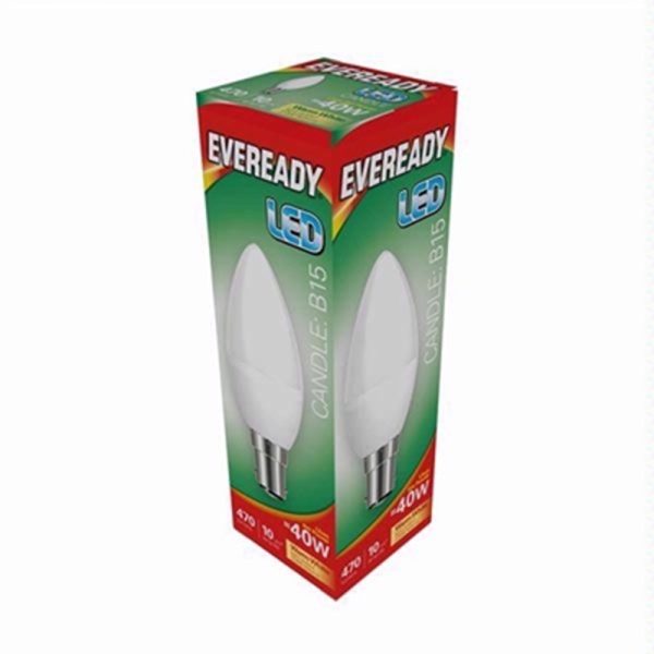 EVEREADY LED BULB WARM WHT CANDLE SBC 6W PACK OF 5