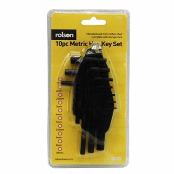 ROLSON HEX KEY SET 1.5-10MM 10PCE