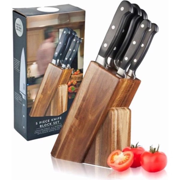 TAYLORS EYE ACACIA KNIFE WOOD BLOCK SET 5 PCS