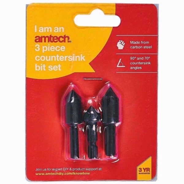 AMTECH COUNTERSINK BIT 3PC SET