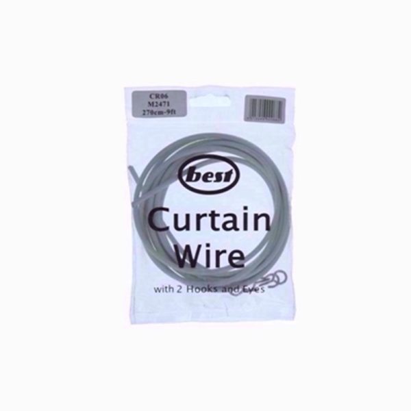 CURTAIN WIRE/HOOKS 270CM