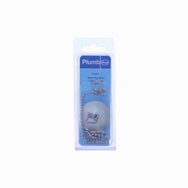 PLUMB BASIN PLUG 38MM METAL CHR&CHAIN